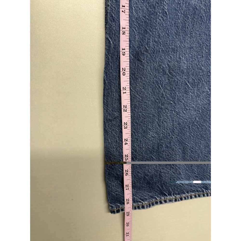 American Eagle Low Rise Baggy Wide Leg Jeans Comfort Stretch Blue Denim Sz 14 - Picture 6 of 12